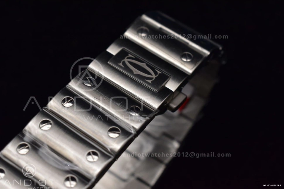MIYOTA Cartier Bracelet Edition Best 3KF Santos SS on de NewStyle Black 1:1 40mm SS Bezel Dial 1049 White 0204